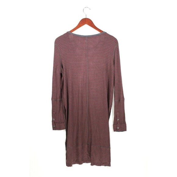 We The Free Womens Size Small Red Gray Tunic Striped Top Henley Pullover Shirt - Picture 5 of 5